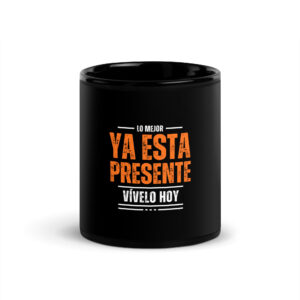 Taza negra brillante